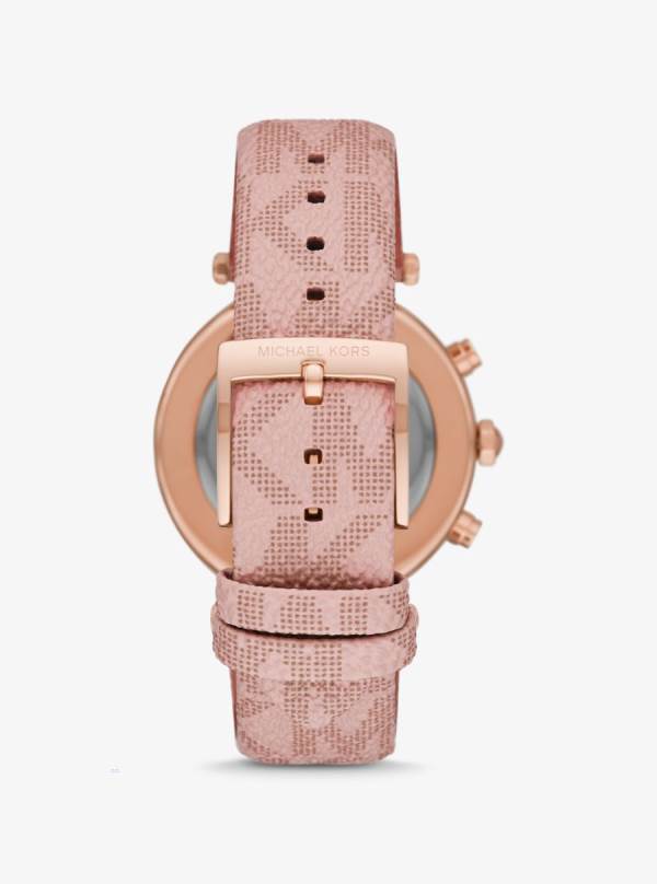 Damske Rose Gold-tone Hodinky Michael Kors Oversized Parker Pavé and Logo Ruzove - Hodinky Michael Kors Vypredaj | BQERJ-5164